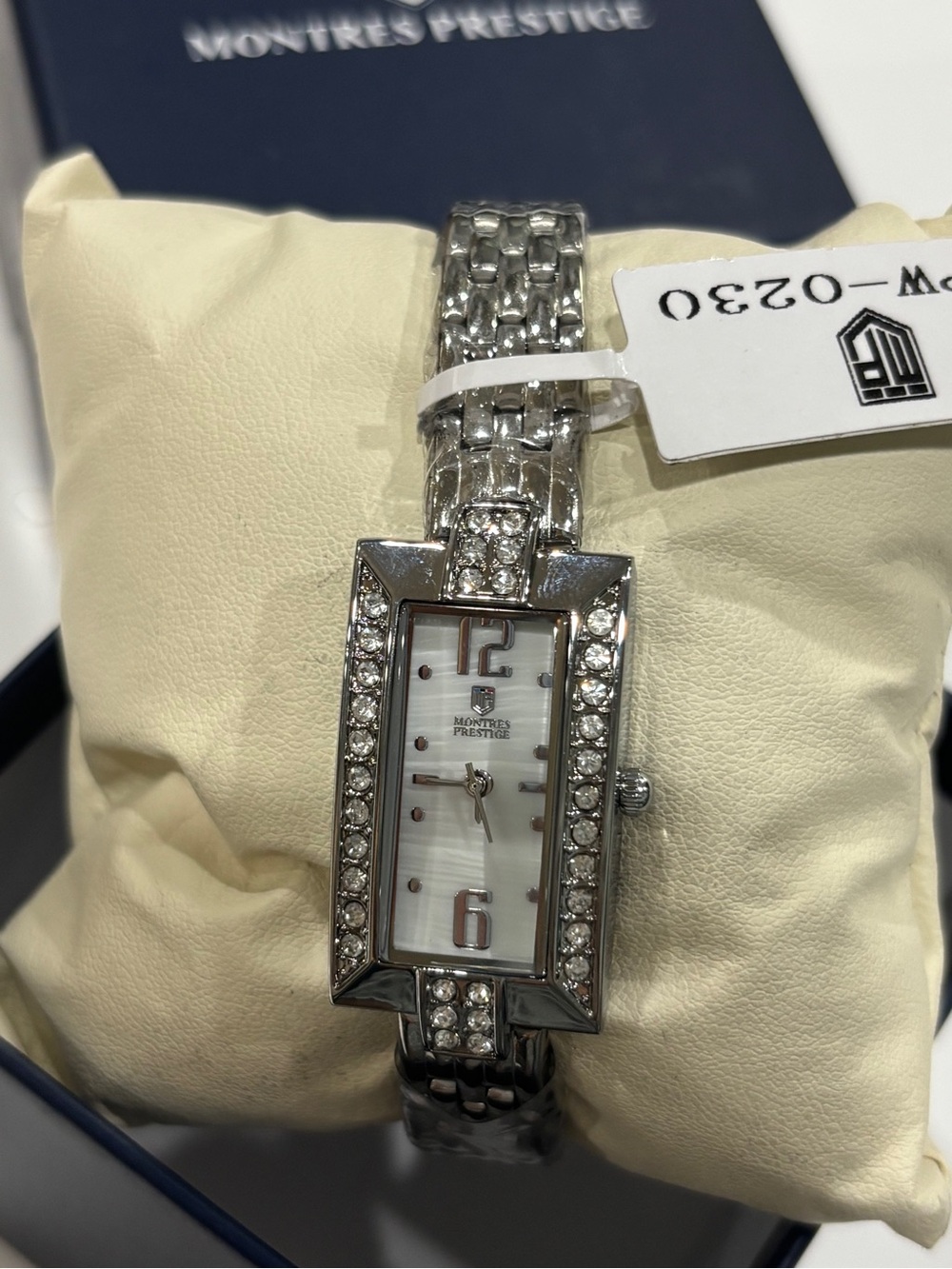 NWT Montres Prestige x Invicta Women's Silver Crystal Bracelet Watch MPW-0230